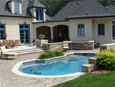 Stone Decorative Design around Pool